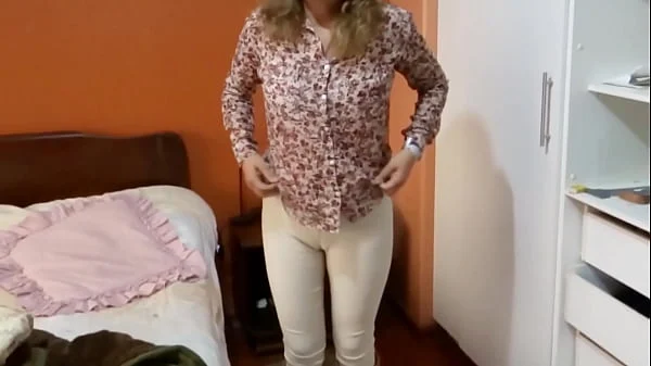 Stepmom comes home from work horny and starts showing off, she needs to fuck.